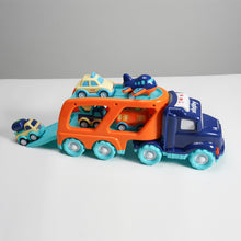 Load image into Gallery viewer, xbaby 5 Pcs Cars Toys for 2 3 4 5 Years Old Toddlers, Big Carrier Truck with 8 Small Cartoon Pull Back Cars, Colorful Assorted Vehicles, Transport Truck with Sound and Light, Best Gift for Boy and Girl
